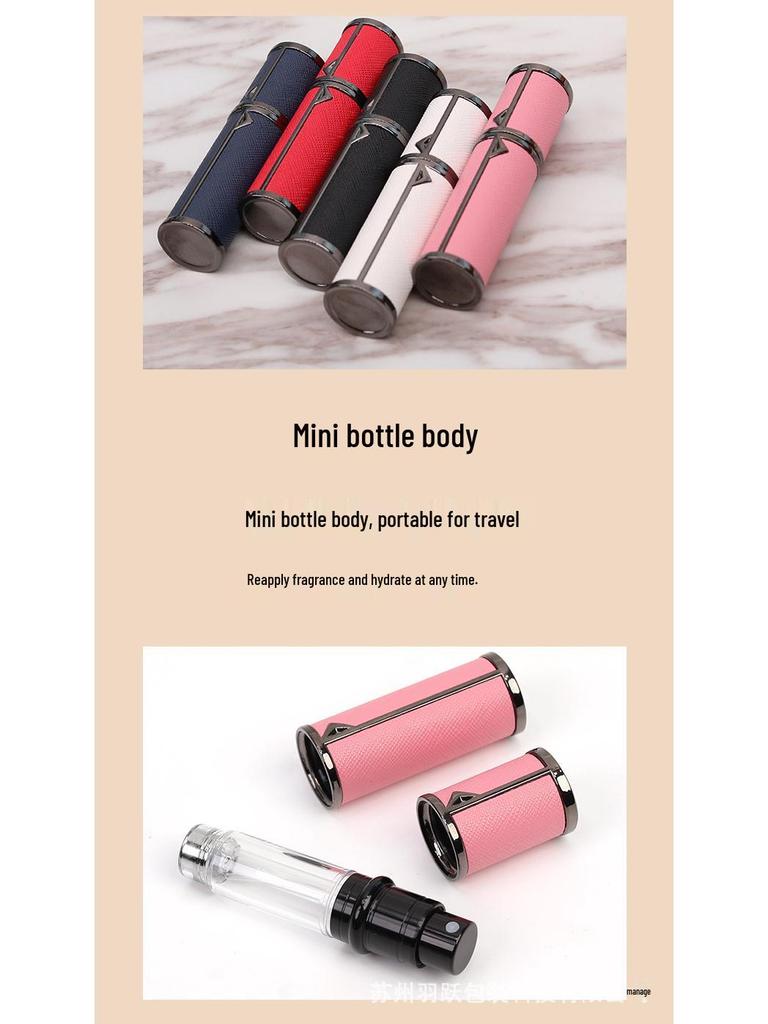 5ml High-End Leather Portable Perfume Refill Bottle with Bottom Filling Spray
