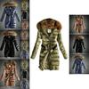 Womens Ladies Long Warm Jacket Hooded Puffer Coat Winter Casual Fur Faux