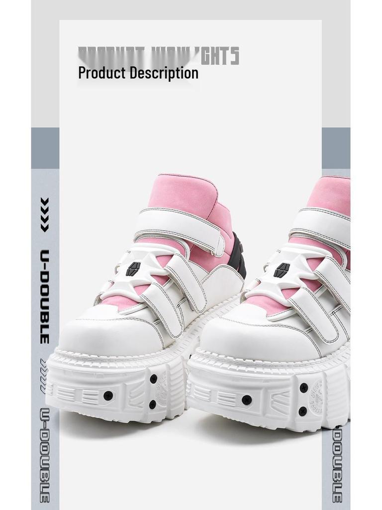 Unisex High-Top Platform Punk Boots: Thick-Sole, Height-Boosting Summer Shoes