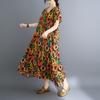 DIMANAF New 2026 Summer Women Plus Size Beach Long Dress Sundress Loose Casual Maxi Lady Floral Print Dress