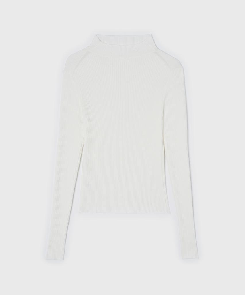 Yunse V-Neck Turtleneck Knit (White)
