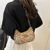 Niche literary and artistic big flower shoulder bag women's new casual underarm bag fashion shoulder bag simple sense women's bag
