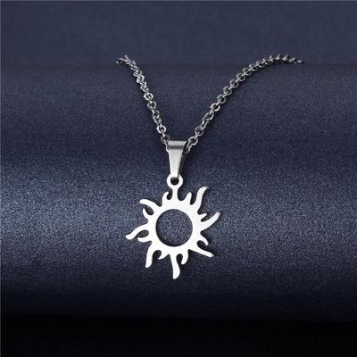 Stainless Steel Sun Pendant Faith Necklace - Women's Versatile Sweater and Clavicle Chain
