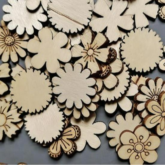 Children's DIY Wooden Crafts: Mixed Flower Leaf Painting and Carving Set