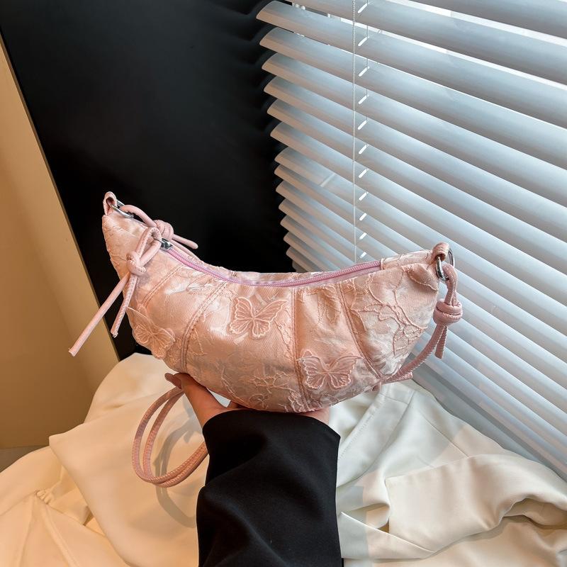 

Bag women s new versatile summer embroidery oblique span bag high-end light luxury underarm tote bag