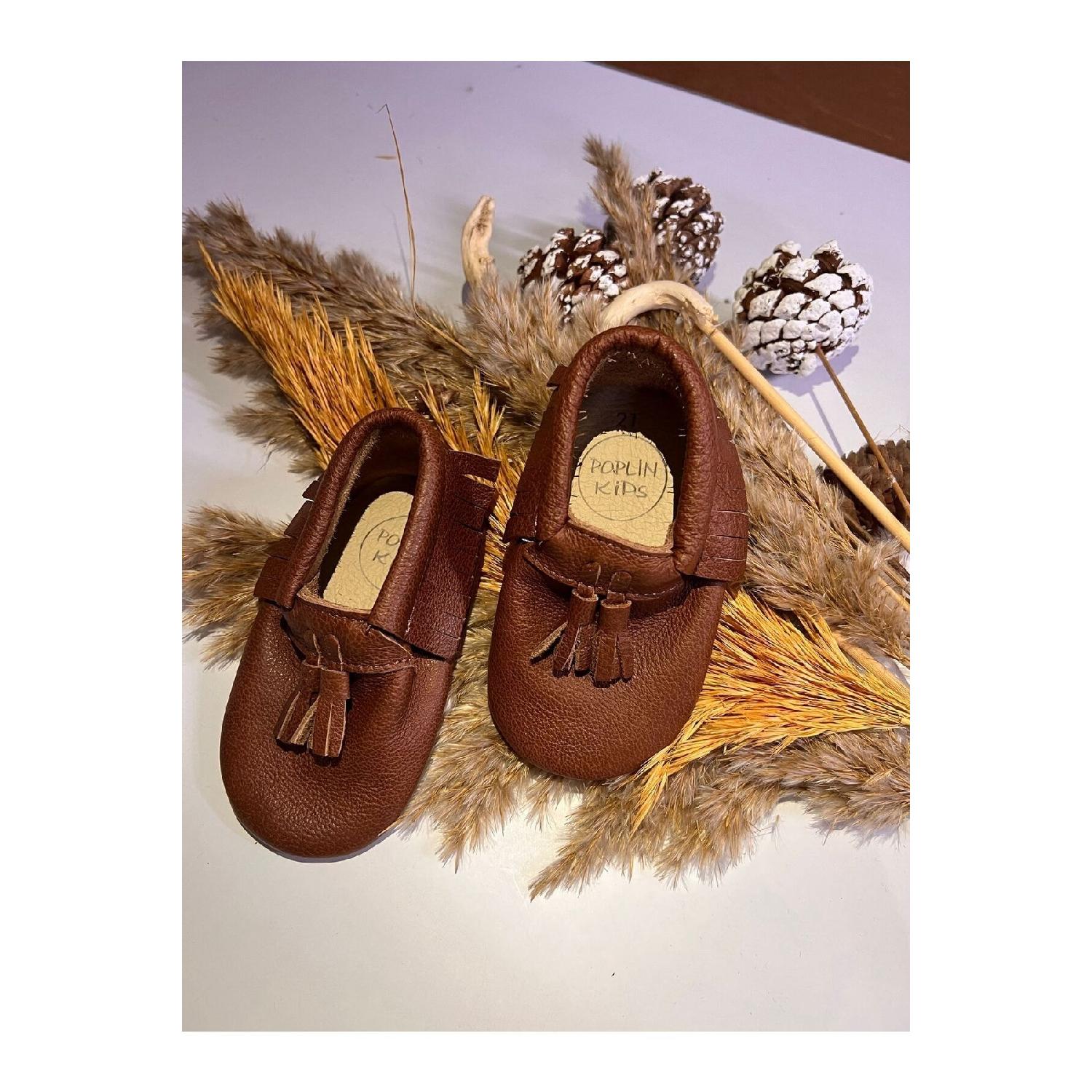 

Детские мокасины из натуральной кожи 17 коричневый