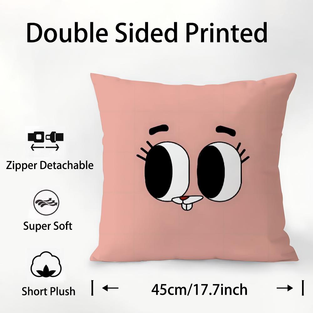 A-Amazing World Gumball Pillow Case Plush Fabric Soft Double Sided Print Sofa Cushion Cover Throw Pillow Covers