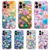 Soft TPU Transparent Phone Case Cover for iPhone 16 15 14 13 12 11 Pro Max XR 8 7 Plus XR Shell Small Flower Stars Pattern Bags