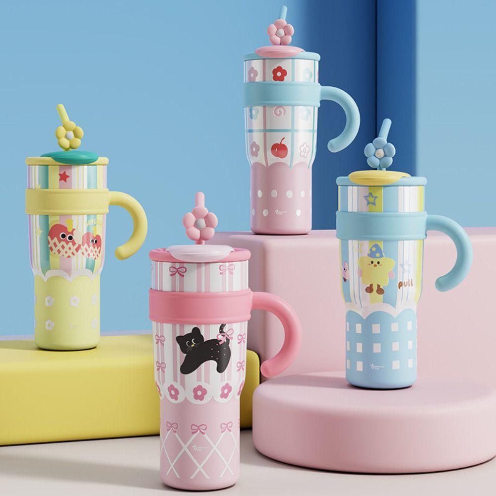 Cartoon Water Bottle Stainless Steel Student Drinking Kettle Fashion Insulated Cup