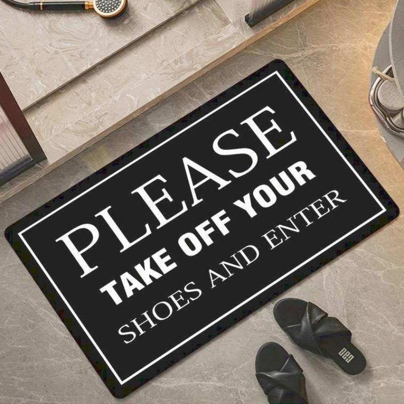 1ks Tištěná rohožka, Rohožka s připomínkou k zouvání, Měkké rohožky k domácím dveřím