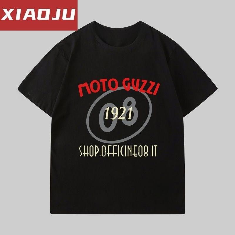 Short Sleeve T-Shirt Men's Trend Brand Personalized Fashion MOTO GUZZI Motorcycle Printed T-Shirt Men's Trend Ins Loose