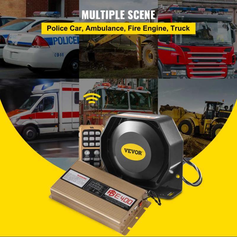 Automotive engineering vehicle alarm, car mounted loudspeaker, whistle horn, wireless multi tone remote control, sound rescue 12