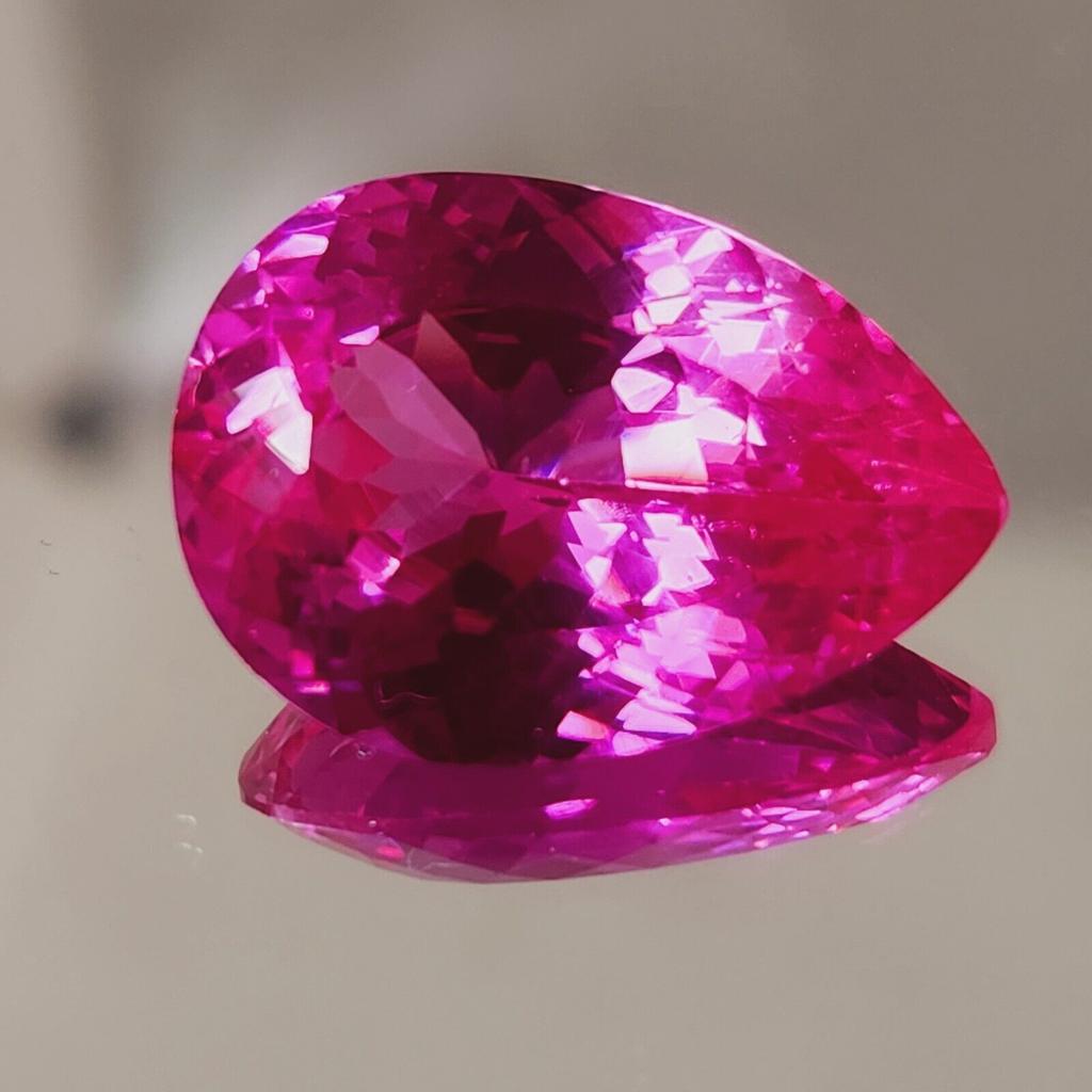 22.00 Cts Flawless Certified Pink Sapphire Pear Cut Loose Gemstone p481