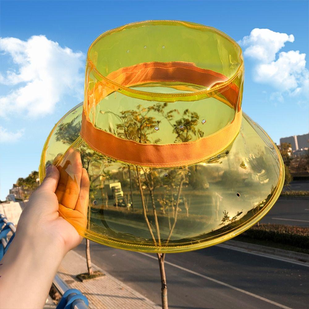 Waterproof Transparent Fisherman Hat Pvc Sun Cap Clear Bucket Hat  Vacation