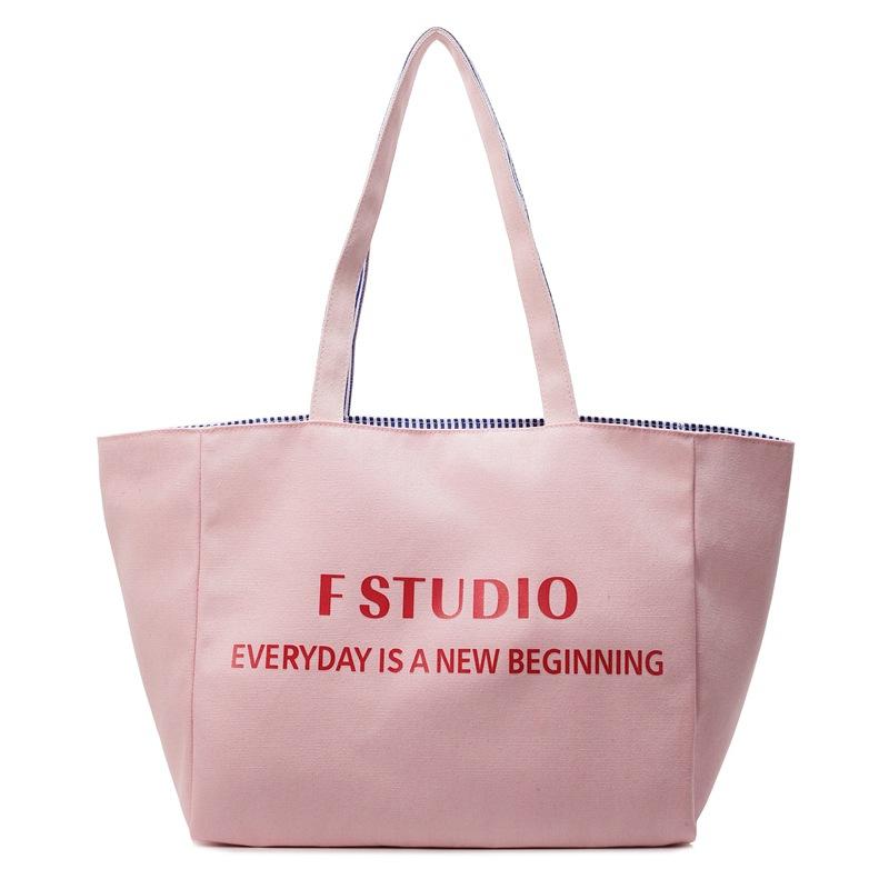 Casual canvas bag Lazy wind underarm bag 2025 new letter tote bag large capacity double-sided shoulder bag
