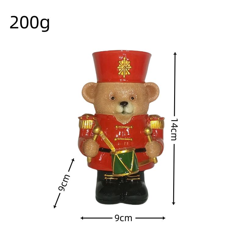 Europäischer Nussknacker Kerzenständer aus Harz Tier Soldat Figuren Weihnachtsdekorationen Braunbär Kerzenhalter Neujahrsornamente