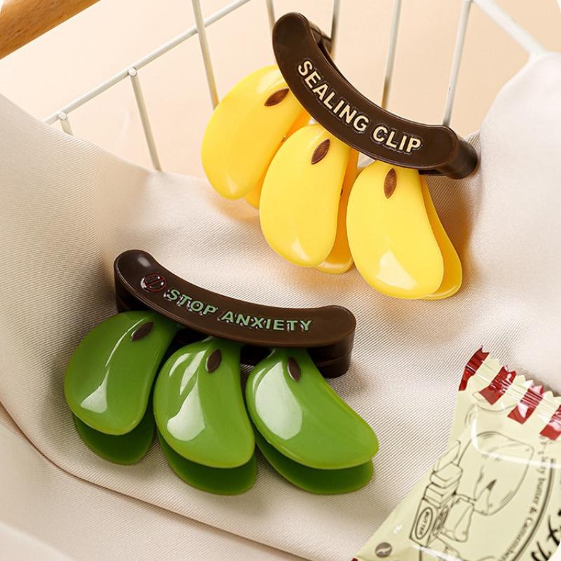 1Pc No Banana Green Magnetic Sealing Clip Food Plastic Bag Moisture-proof Fresh-keeping Clip Milk Powder Sealing Strip Banana Snack Sealing Clip