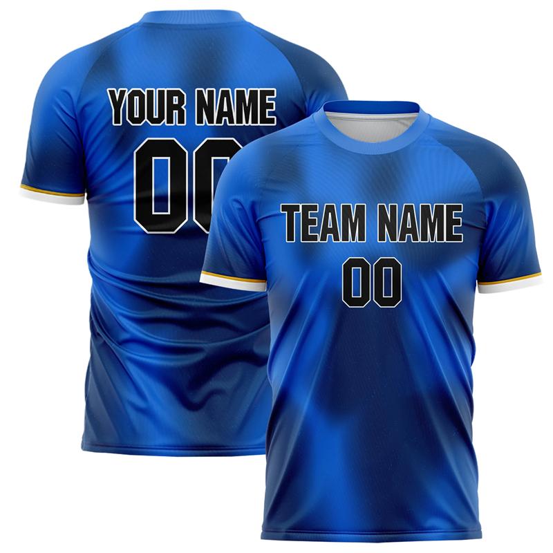 ETST48 World Cup Football Jersey - Round-neck Blue Sports T-shirt - Tight-fitting, Quick-drying Style - Team Uniform Attire 6XL