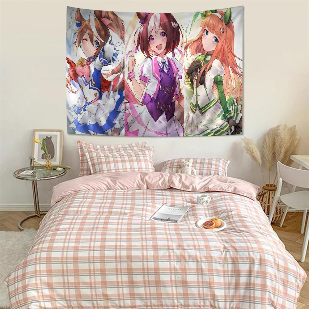 

Nice Nature Uma Musume Pretty Derby Colorful Tapestry Wall Hanging Hanging Tarot Hippie Wall Rugs Dorm Wall Art Decor 74x94cm(29x37in)