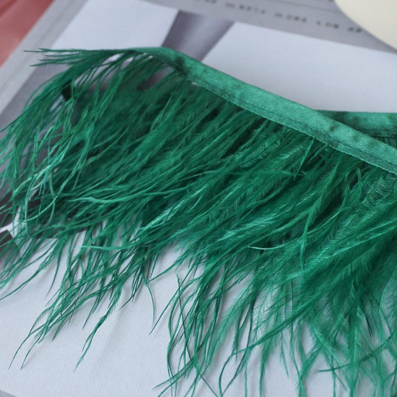 Culoare Pene de Struț Margine Pânză 9-11Cm Rochie Decorațiune Modă Pânză de Pene Cu Franjuri Accesorii Îmbrăcăminte