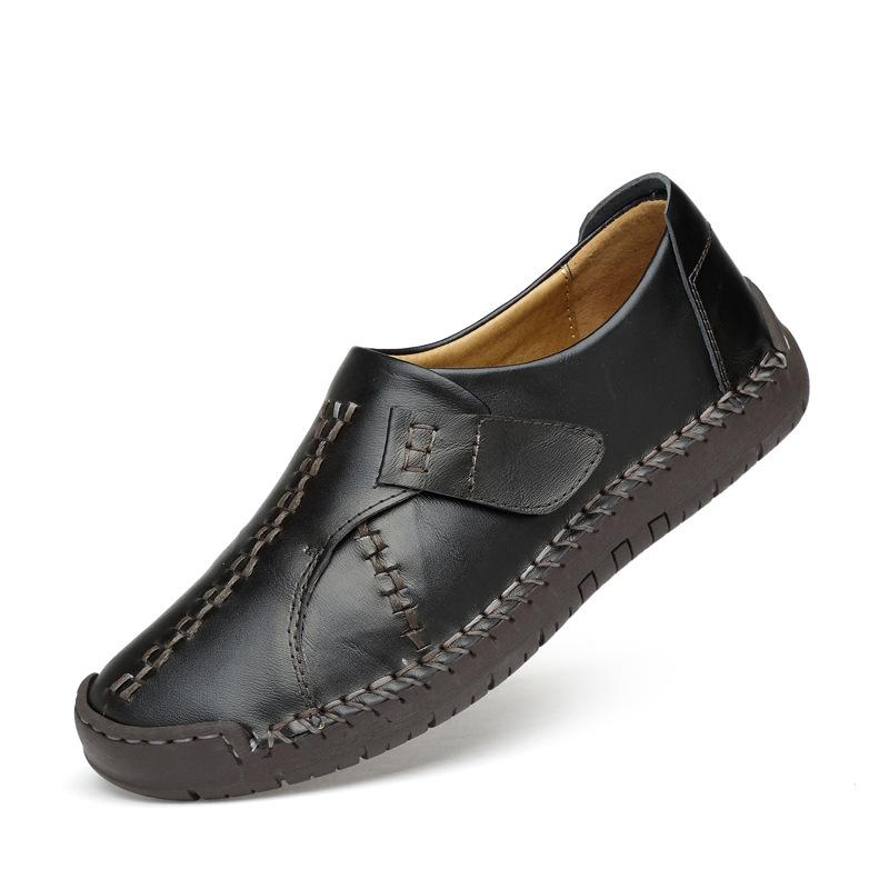 

Повседневная обувь Мужская модная обувь Осенняя новая обувь на липучках Мужская модная обувь Британская кожаная обувь ручной работы из кожи для мужчин 44