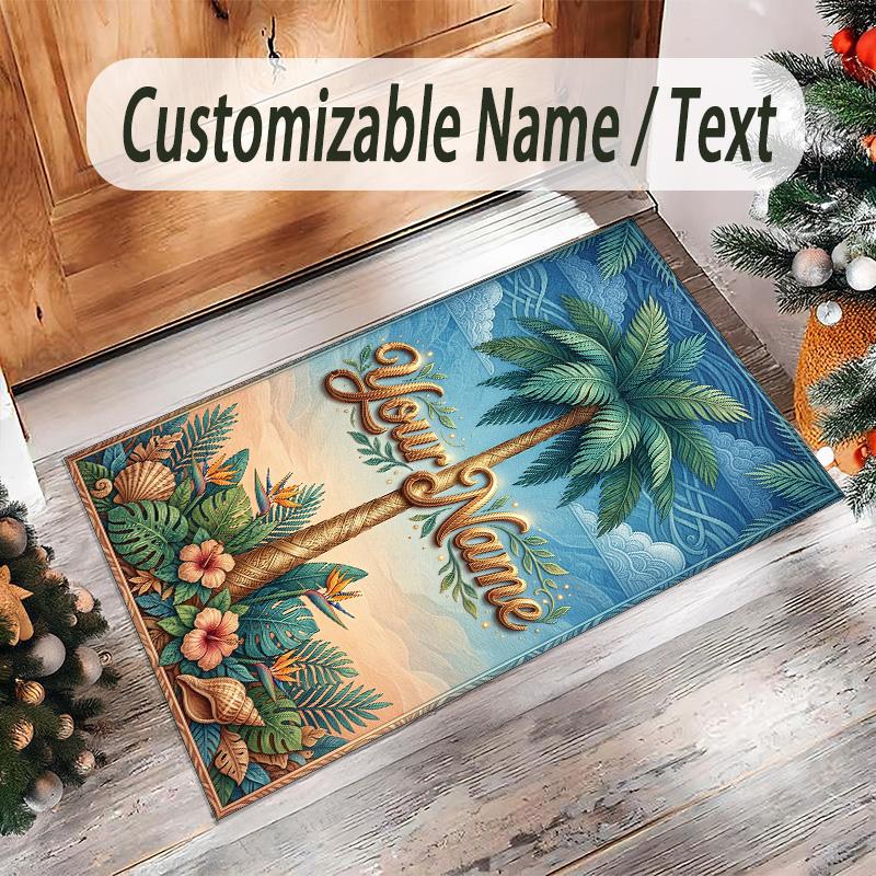 Other Similar Designs Theme Crystal Velvet Rug Personalized Custom Name Text Soft Floor Mat Home Decor