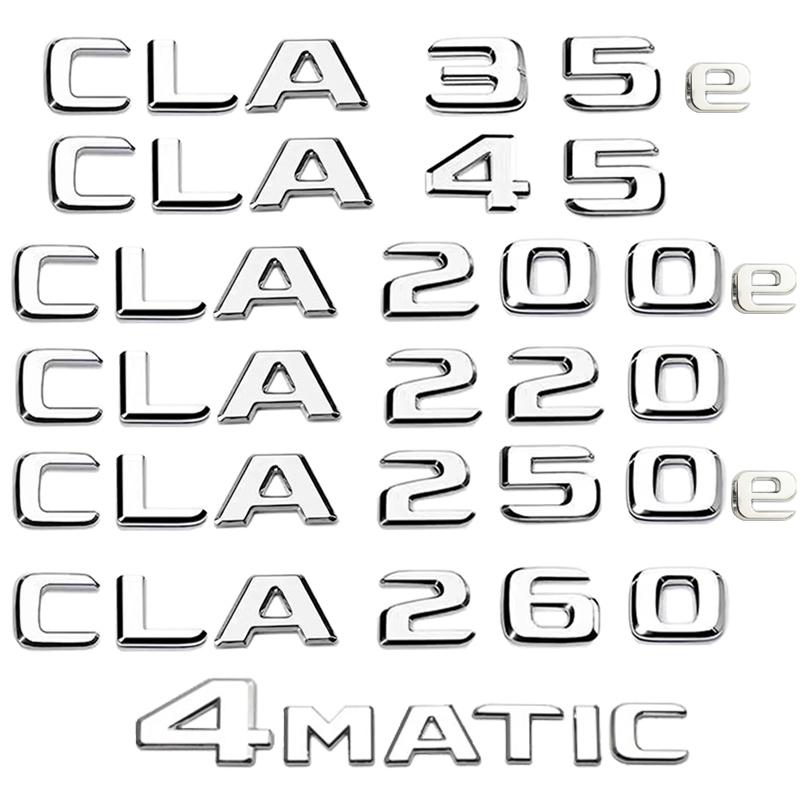 Car Trunk Letters Logo Emblem Badge Decals Sticker For Mercedes Benz CLA Class CLA35e CLA45 CLA260 CLA200e CLA180 CLA250 CLA220 SL6
