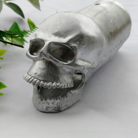 Skull Exhaust Tip Halloween Style Stainless Metal Heat-resistant Cool Motorcycle Exhaust Pipe Decor No Deformation Installation Motorcycle Supplies