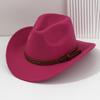 Western Cowboy Hat Men's and Women's Felt Top Hat Metal Rivet Leather Square Buckle Belt Hat Party Jazz Hat