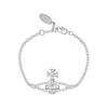 Mayfair Bas Relief Classic Series Studded Saturn Brass Crystal Bracelet Women Bracelet Silver 61020032W110W110