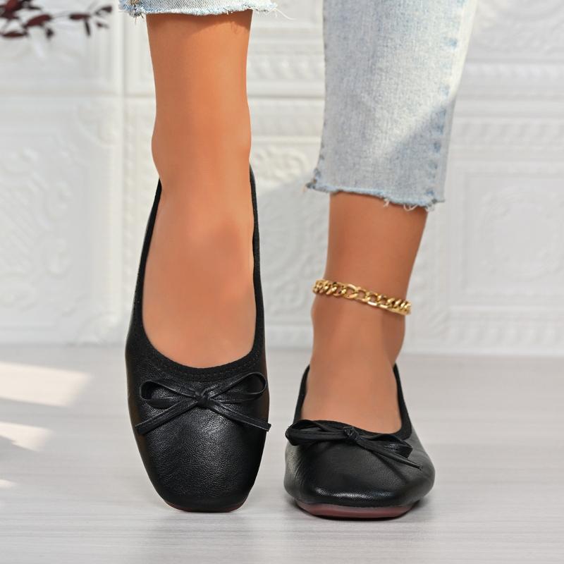 2026 New Women Elegant  Ballet Flats Spring Summer New Versatile Low Top Comfort Soft Lightweight Bow  Shoes