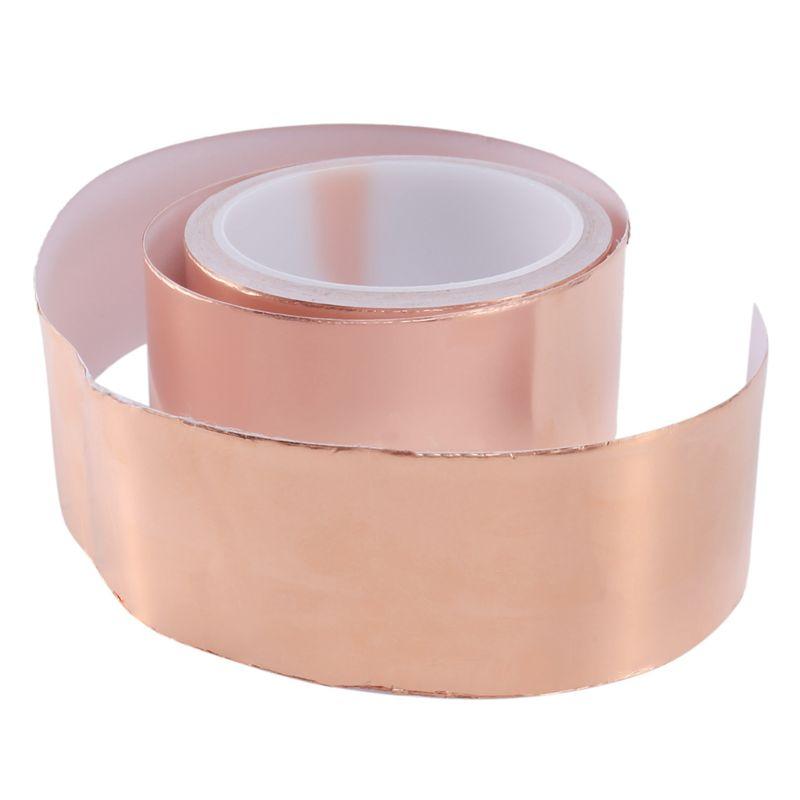 ABWR-6Pcs 50Mmx10m EMI Copper Adhesive Copper Foil Copper Tape Self-Adhesive Tape Roll