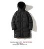 Men's Winter Hooded Mid-length Cotton-padded Jacket - Thick, Loose-fit Outerwear.