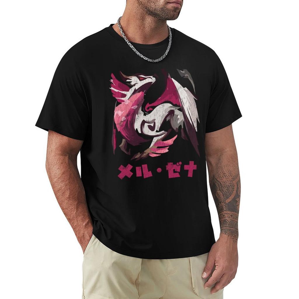 Monster Hunter Rise Sunbreak Malzeno Kanji Tshirt Fashion Print Casual Short Sleeve