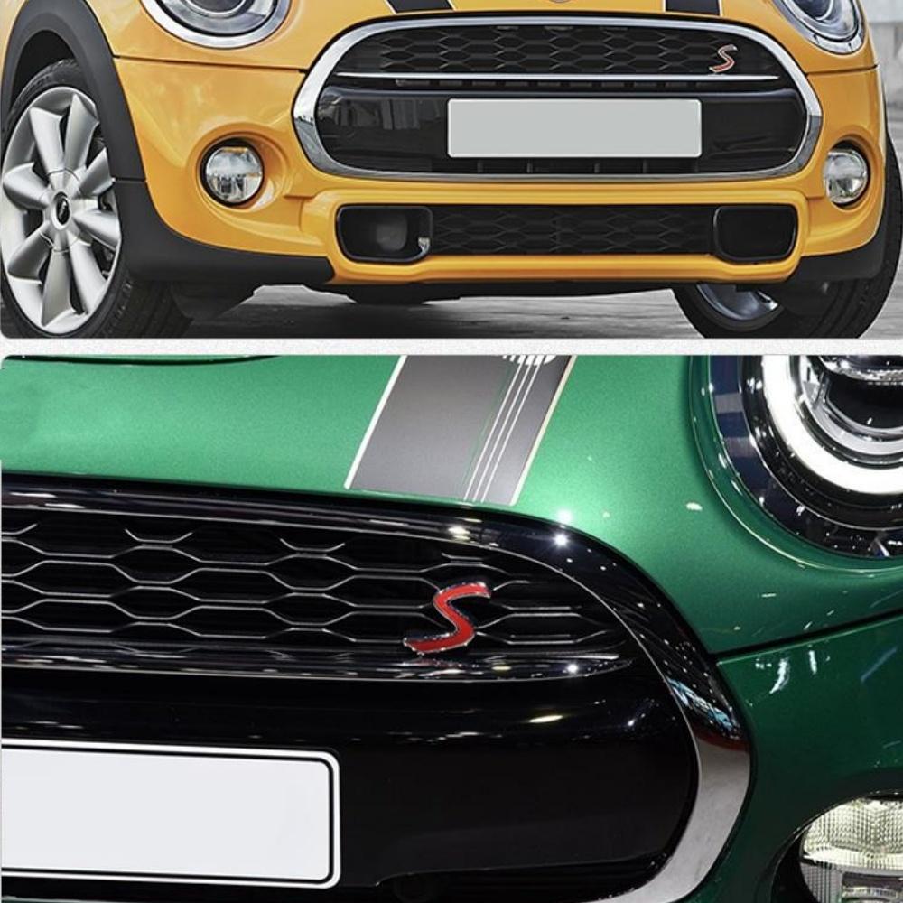 Pro Mini S Logo Auto Přední Maska Mřížka Znak Emblém Samolepka Nálepky pro Cooper R50 R52 R53 R56 R57 R58 F55 F56 Auto Styling Samolepka Příslušenství