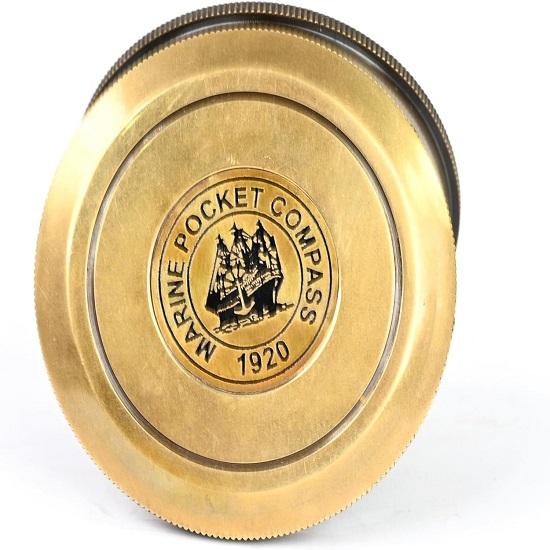 5.08 Cm  Compass Replica Brass Pocket Transit Compass - Robert Frost Poem