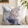 Anime Girl GGawr GGura Cushion Cover Eco Linen Pillow Case DoubleSided Print Breathable Durable Zipper Home Decor Gift
