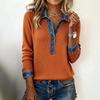 Women's 2026 Denim Lapel Long Sleeve Trendy Pullover Shirt