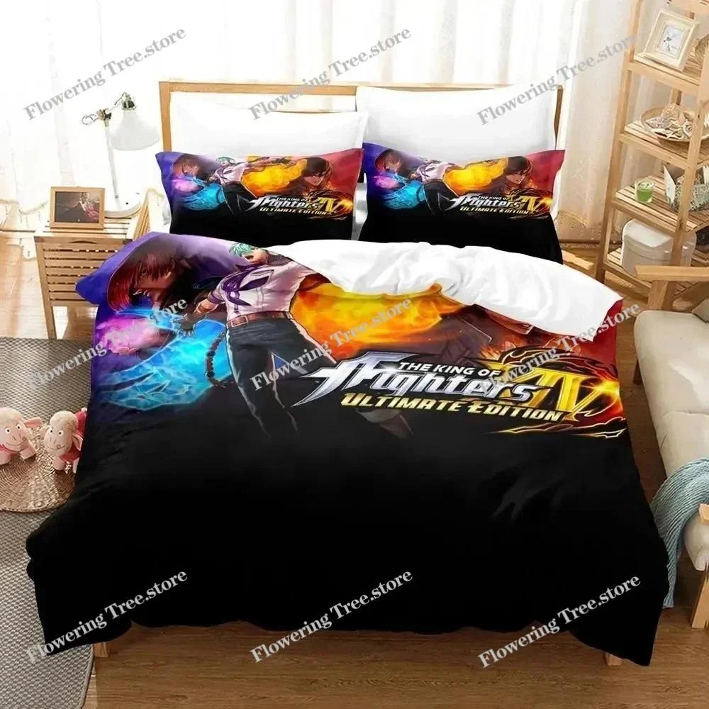 Anime King Of Fighters Bedding Set Duvet Cover Bed Set Quilt Cover Pillowcase Comforter king Queen Size Boys Adult Bedding029