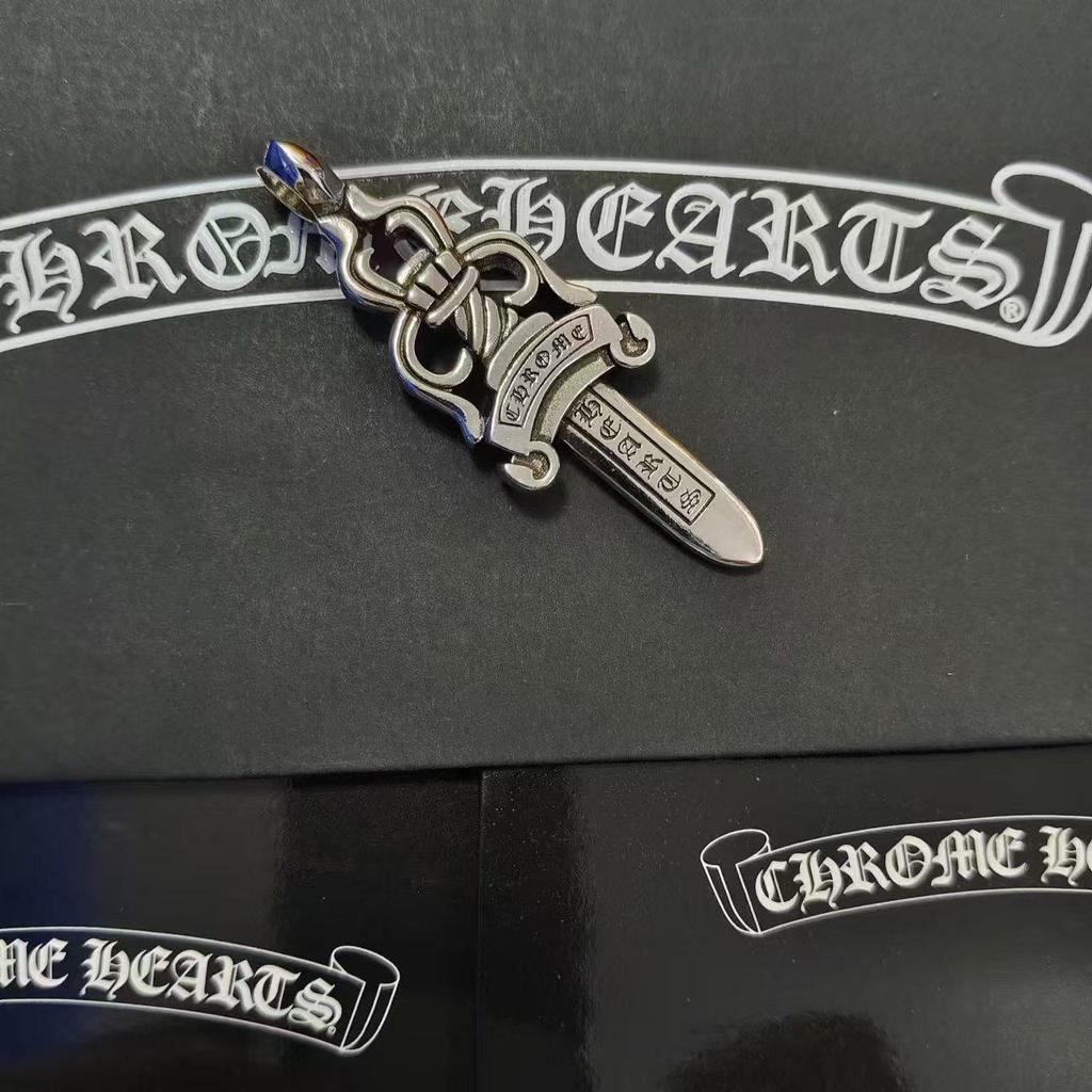 CH Kroko Pendant Collection: Trendy Thai Silver S925 Accessories for Men & Women - Retro Cross, Sword, Hexagram, Bullet Designs