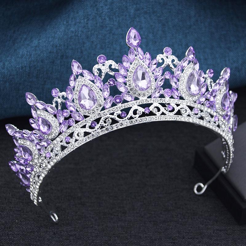 Exquisite Vintage Red Crown Princess Royal Queen Tiaras Bride Headdress Prom Party Wedding Dress Crowns Hair Jewelry Bridal