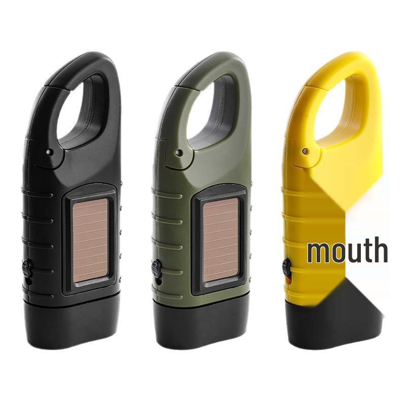 Multifunctional Solar Hand-Crank LED Flashlight & Power Supply for Camping and Emergencies