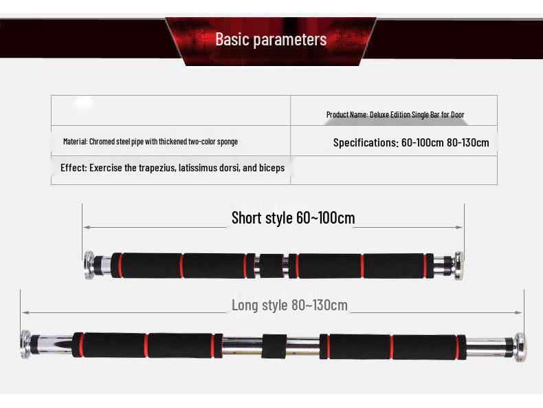 Adjustable No-Punch Doorway Pull-up Bar for Home Fitness