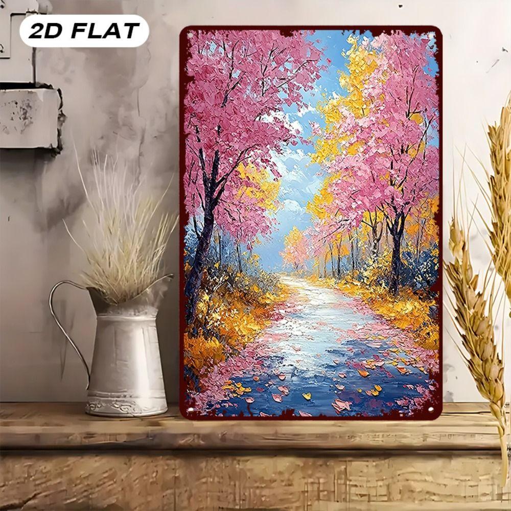Vintage Metal Tin Sign Bird Feeding Chicks on Flowers Florist Decor For Living Room 20x30cm