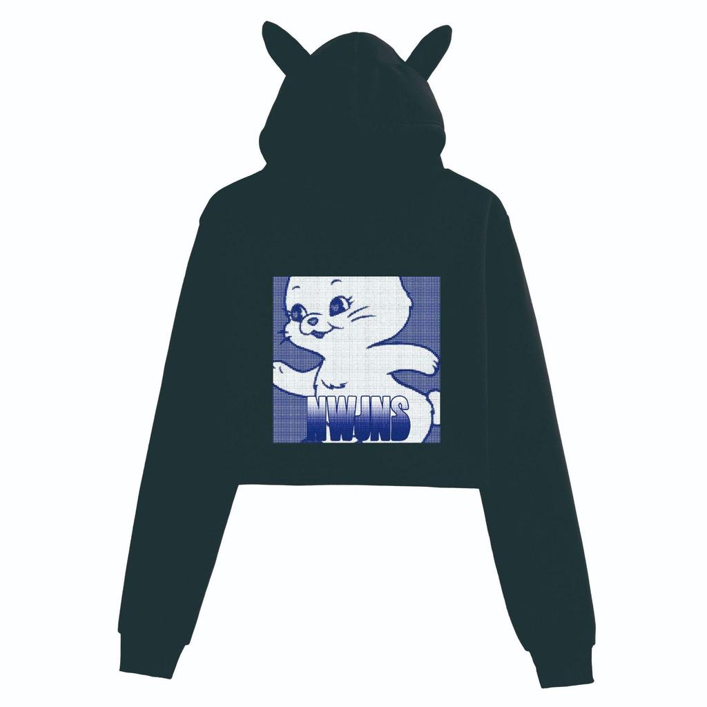 2023 Cartoon Anime Cat Ear Girls' Cropped Hoodie
