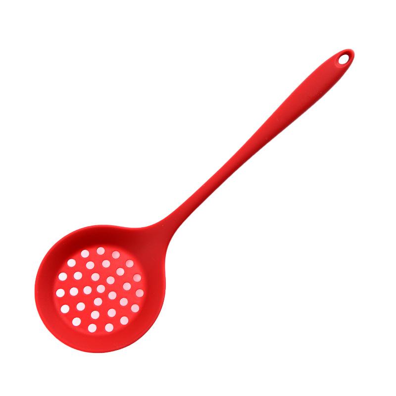 Silicone Strainer, Non-stick Pan Silicone Spoon, Ladle, Slotted Spoon, Cooking Utensil, Large Anti-scalding