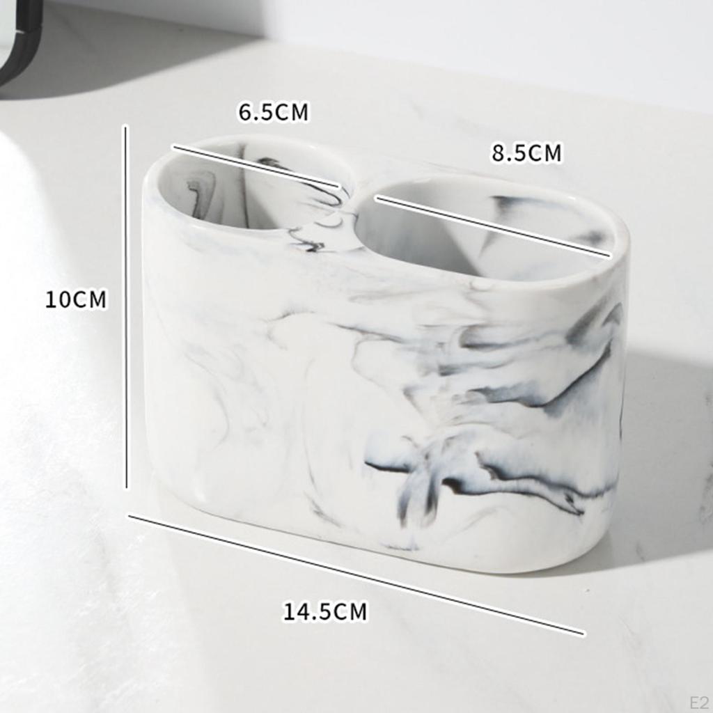 Toothbrush Holder Bathroom Storage 2 Compartment Accessories Makeup Brushes for Comb