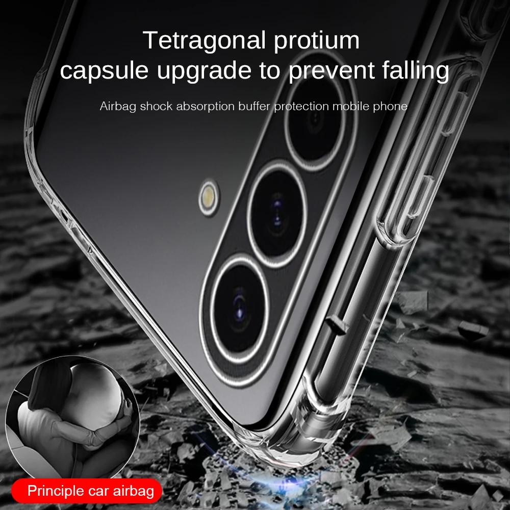 Clear Crystal Silicon Soft Cover for Samsung Galaxy A56 A36 A26 A16 A06 A55 A35 A25 A15 A05 A54 Four Corner Anti Drop Soft Shell