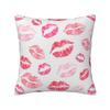 Cute Pink Boho Lip Print Pattern Square Pillowcase Cushion Cover Pillow Case Throw Pillow Cover for Home Sofa Living Room