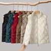 Plus Size Waistcoat Women Autumn Winter Warm Short Cotton Vest Jacket Stand Collar Waistcoat